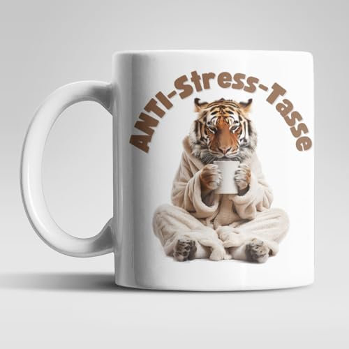 Anti Stress Tiger Kaffeetasse Teetasse Tasse Geschenkidee 325 ml