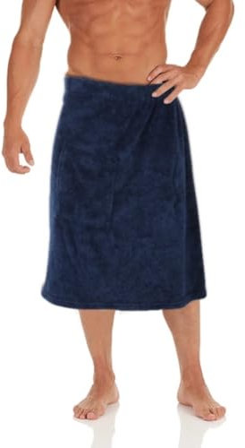 wkao Kilt de sauna réglable pour homme, serviette avec poche pratique et taille élastique
