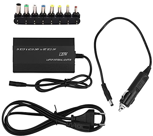 Cpolebev Adaptador PortáTil MultifuncióN Cargador Universal 120W PortáTil Coche Cargador de DC PortáTil Adaptador de AC Potencia Enchufe de la UE