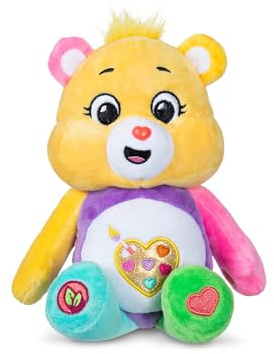 Care Bears Basic Fun 22cm Sparkle Plush – Work of Heart Bear Eco-Friendly Soft Toy with Glittery Belly Badge – Collectible Plush for Kids & Fans
