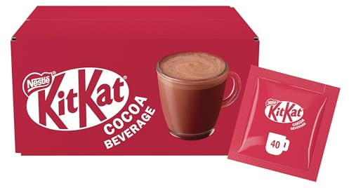 KITKAT - Boisson Cacaotée Instantanée - Goût Gaufrettes - 40 Sachets de 28g | Boisson en poudre au goût de gaufrettes - Préparation rapide à l'eau chaude - Format individuel pour une pause gourmande