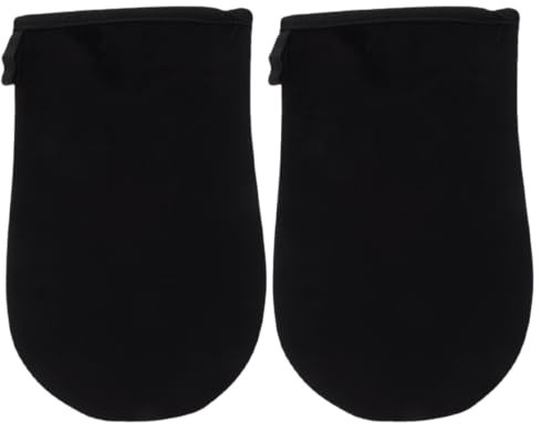 PHENOFICE 1 Paire D'applicateur de Bronzage Doux en Peluche Noir pour Application Uniforme de Lotion Autobronzante sur Corps et Mains, Outil Pratique Bronzage sans Soleil