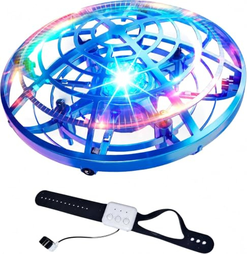 DEERC D12 Mini Drone for Kids with Wrist Remote & Hand Gesture Control, 33g | Indoor UFO Flying Toy with LED Lights, Battle Mode, Obstacle Avoidance, 360° Flips and Altitude Hold for Boys and Girls