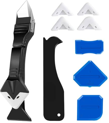 Rimuovi silicone, solvente per silicone, coltello per fughe