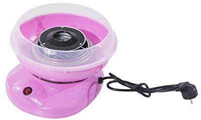 HOMCOM Máquina de Algodón de Azúcar, 450W-550W, Máquina para Hacer Algodón de Azúcar con 10 Palitos, para Fiestas de Cumpleaños Infantiles, en Casa, 27x26x18 cm, Rosa