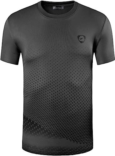 jeansian Men's Activewear T-Shirt Sport Tee Shirt Athletic Running Gym Workout Tshirt Golf Tennis Tops Quick Dry LSL225_Darkgray_L