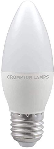 Crompton Lamps LED Candle 5.5W ES-E27 Dimmable (40W Equivalent) 2700K Warm White Opal 470lm ES Screw E27 C35 Frosted Thermal Plastic Light Bulb