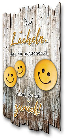 Kreative Feder Wandbild Freundschaft aus Holz im Shabby Chic Landhaus-Stil - Holzschild Größe 30x20cm (Freunde sind wie Sterne)