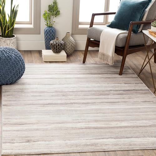 Livabliss Bruges Wohnzimmer Teppich modern – Abstrakt Design in Marmor Optik für Wohnzimmer 200x274 cm, Esszimmer, Schlafzimmer - Marmor Teppich groß, weicher Teppich Kurzflor Elfenbein, Braun, Grau