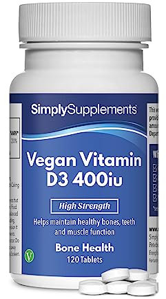Vegan Vitamin D3 Tablets 400iu | Sourced from Lichen | Supports Bones & Teeth | 120 Tablets | UK Manufactured