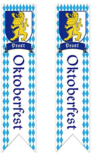 TUPARKA 2 Pcs Oktoberfest Deko Banner Oktoberfest Dekoration Bayrische Dekoration Oktoberfest Party Bierzelten Dekoration