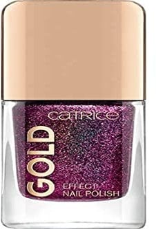 CATRICE Gold Effect Nail Polish, Nailpolish, Nagellack, Nr. 07 Lustrous Seduction, rot, sofortiges Ergebnis, glänzend, glitzernd, ohne Aceton, vegan, Mikroplastik Partikel frei (10,5ml)