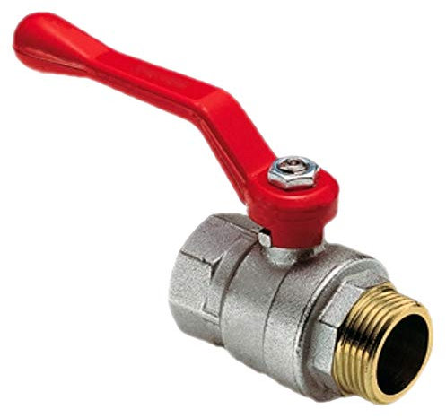 Kugelhahn aus Messing mit Hebelgriff (rund) rot AG x IG >>> 2 Zoll