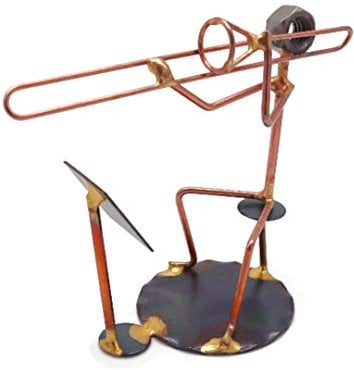Rock Creek Metal Craft Posaune mit Notenständer, Sammlerstück, handgefertigte Kunstfigur, Schreibtischzubehör, Trophäe, Band, Bürodekoration, Musikinstrument