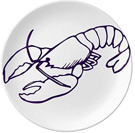 Plat décoratif en porcelaine pour fruits de mer - Motif homard