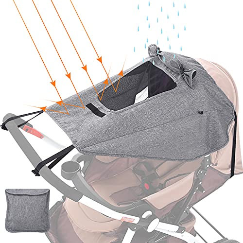 Parasol carro bebe,GeeRic sombrilla carrito bebe universal con protección lateral,Toldo universal Impermeable Funda para Cochecito de Bebé, Protección solar con UV 50+, Ajustable
