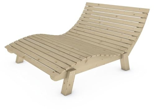 TUGA - Holztech Gartenliege Relaxliege Liege - Franzi Breite (Fichte) 140cm Einstiegshöhe 50cm
