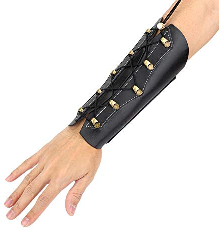 Protector de Brazo de Tiro con Arco, Accesorios de Equipo de Arco de Flecha de Tiro de Caza, Accesorio de Aparejo de protección de Protector de Brazo de Tiro con Arco Ajustable para Tiro (Negro)