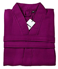 Done MYSENSE Bademantel Größe L/XL Schalkragen leichtem Waffel-Piqué Bindegürtel 100% Baumwolle