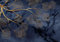Wesmilewallpaper Papier Peint Panoramique 3D Feuilles D'Or Fond D'Art Bleu Branches Papiers Peints Intissé Tapisserie Murales Poster 350x245cm