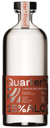 Quarter Proof | Gin 70cl Light London Dry Spirit | 15% Vol | Low Calorie, Vegan, Sugar Free, Mid Strength Low Alcohol Gin Distilled in the UK