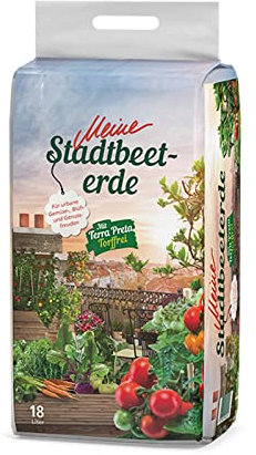 Ziegler Meine Stadtbeeterde torffreie Blumenerde veganes Kultursubstrat mit Terra Preta Pflanzkohle 18,0 Liter