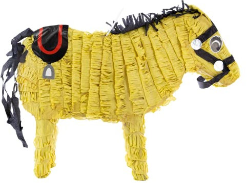 Party Factory Pferde Pinata, gelb, 39x45cm, Kinder Partyspiel, Schlag-Pinata, Kindergeburtstag, Dekoration zum Geburtstag