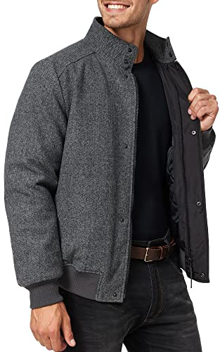 Indicode Herren Bob Winterjacke Herrenjacke aus 50% Wolle mit Stehkragen