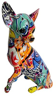 HAOSEM Creative Colorful Bulldog Chihuahua Dog Statue Living Room Ornaments Home Entrance Wine Cabinet Office Decors Resin Crafts Gift
