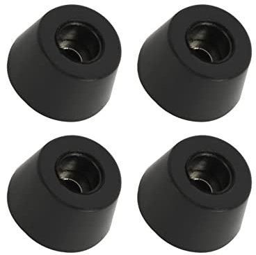 QUARKZMAN 21mmx12mm Caoutchouc Pieds Pare-Chocs x 4PCS Antidérapant Rond Caoutchouc Pieds avec Métal Rondelle pour Meubles, Électronique et Planche à découper, [Noir]