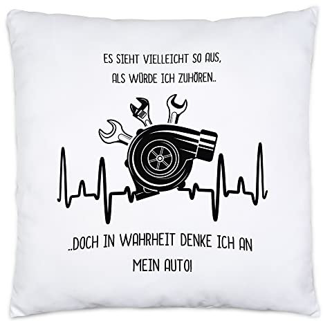 Hey!Print In Wahrheit Denke Ich An Mein Auto Kissen Inkl Füllung Autofans Benzin Im Blut Autonarr Liebhaber Autofreak Geschenkidee