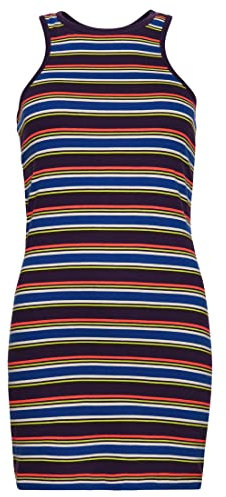 Superdry Damen Vestido ajustado Kleid, Dunkelbrauner Streifen, 36
