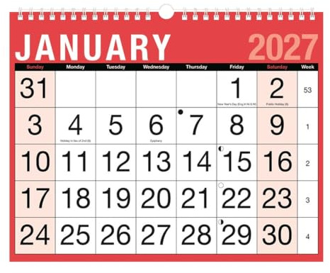 Kalender 2025, Monatsansicht, einfache Ansicht, Monatsplaner, großer Druck, 8025