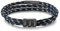 Bracelet pour homme de style vintage, tissé à la main et personnalisé avec 2 à 4 noms. Simple et délicat, ce bracelet est synonyme de paix et de protection. (Nom 4, Bleu)