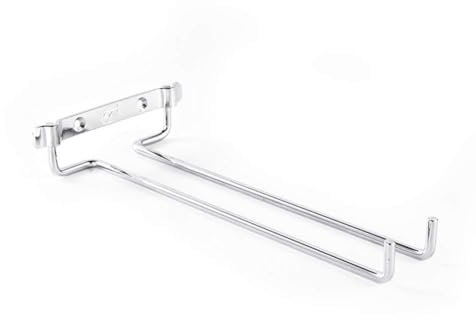 2 Stück Metall Weinglashalter, Weinglasregale, Wandmontierte Hängeregale, Weinglashalter Hängend, Gläserhalterung, Gläserschiene Halter, Weinglas Schiene zum umhängen Für Bar Restaurant Küche(Silber)