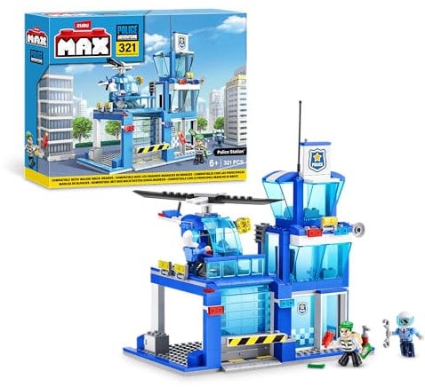 Max Adventure Police Station Playset (321 pièces) - Briques de Construction