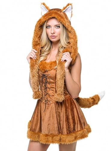 Maskworld Foxy Lady - Fuchs Kostüm für Damen - Verkleidung Karneval, Halloween & Motto-Party