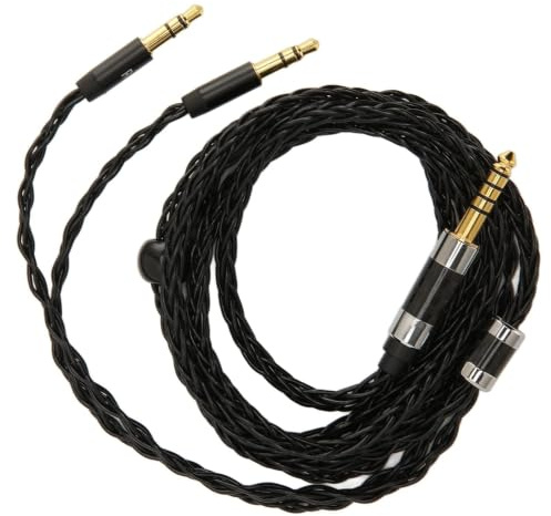 SUNGOOYUE Plata Plateado Auriculares Cable Reemplazo para MDR Z7 Z1R Teloon D7200 D600 D9200 T1 T5, 4,4mm a Doble Enchufe de 3,5mm