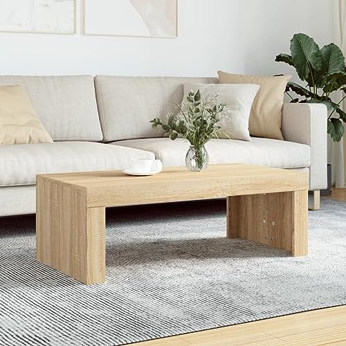 Lalfkkii Table Basse Moderne Rectangulaire 102x50x36 cm Couch Table Basse Design Minimaliste Chêne Sonoma
