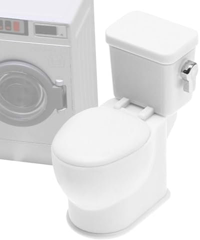 Miniature Toilet Dollhous - Small Toilet Toy with Flushing Sound, Dollhous Decor Accessory | Cute Dollhous Furniture, Realistic Toilet Bowl for Enhancing Dollhous Interiors and Playtime Fun