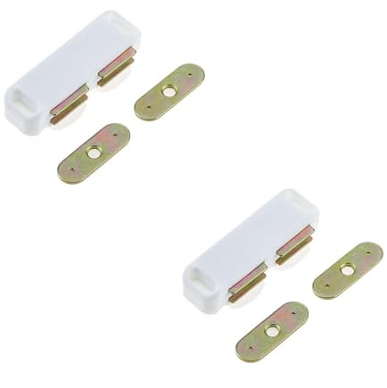 2 Pack Premium Magnetic Catches for Cabinets - 62x18mm White - Cupboard Door Catch
