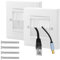 HELION 2 Pack Cable Entry Cover, Brush Wall Plate Wall Cable Cover Cables Passthrough WallOutlet, White Wallplate with White Brushes for Covering Outlets, Receptacles and Tidying Cords