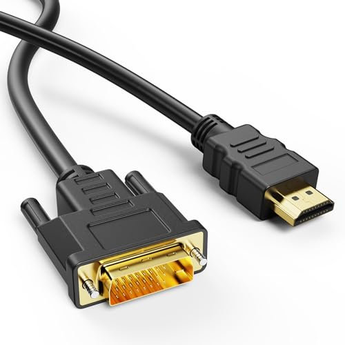 Ticenpe HDMI auf DVI Adapter Kabel 3m, Bi-direktionales DVI-D 24+1/HDMI Monitor Kabel, hdmi-Gerät an dvi-Monitor anschließen Oder umgekehrt, Full HD/1080P