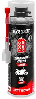 ERRECOM 1000 Miglia BKR 3202 Lubricante Cadena Road Moto de carretera, resistente al agua y al polvo, chorro preciso sin salpicaduras, incluye Huggie System con extensión de 90°, Bote Aerosol de 500ml