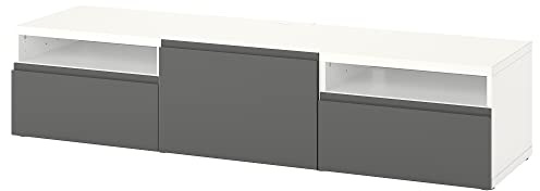 ProTuning BESTÅ TV-Bank, Weiß/Västerviken dunkelgrau, 180x42x39cm