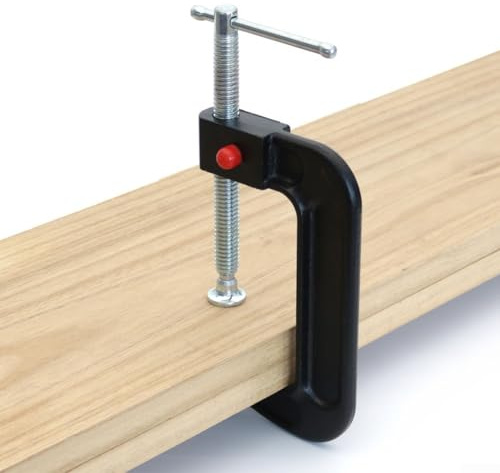 4 Inch Heavy Duty Quick Release C Clamp, Malleable Iron Woodworking Clamp with Steel T-Bar, Chrome Plated Spindle, Workshop Clamping Tool for DIY Projects and Tight Spaces(1PCS)