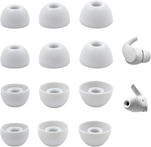 UOWGA Replacement Silicone Ear Tips for Beats Fit Pro/Studio Buds/Studio Buds+ Headphone,S/M/L 3 Sizes 6 Pairs Earbuds Eartips,Fit in The Charging Case,Earplug Ear Cap. (White)