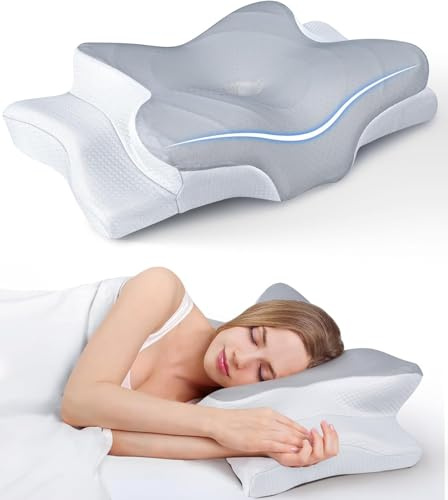 Generisch Orthopädisches Kissen Nackenschmerzen aus Memory Foam | Seitenschläferkissen für gemütlichen Schlaf | Ergonomisches Nackenkissen gegen Nackenschmerzen