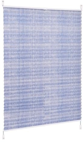 Sekey Plissee ohne Bohren, Fenster Plissee Klemmfix Jalousie 90 cm breit, Verspannt Lichtdurchlässig Sonnenschutz Fensterollo, 90 x 130 cm, Blau