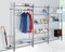 ARTE Garderobe Prospektregal Regal Garderobenständer Edelstahl/Glas